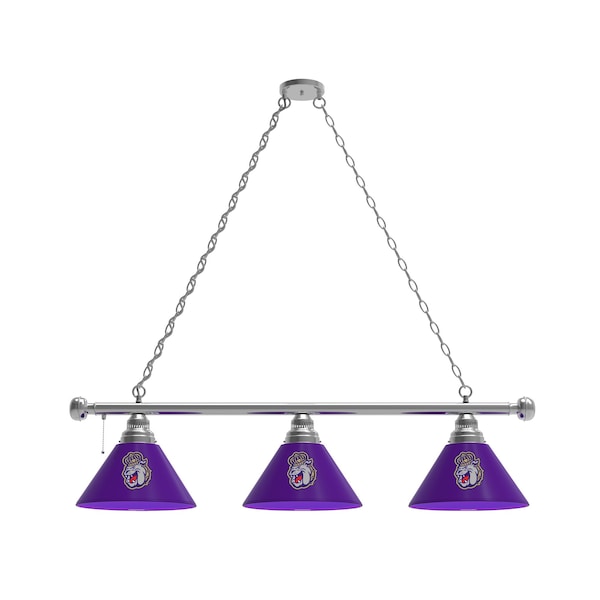 James Madison 3 Shade Billiard Light, Chrome Fixture