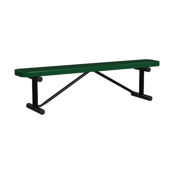 Portable, Bench w/o Back, 6ft., Black/Green