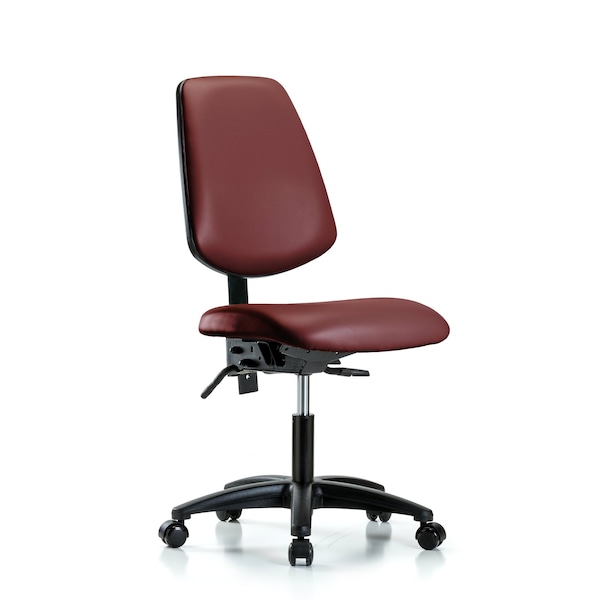 Vinyl Chair, Desk, Med Back, Tilt, Casters, Borscht