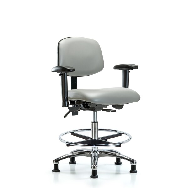 Chair, Vin, Med Bench, Chr AA CF Glides, Dov, 6-Way Adjustable, 22" to 29" Height, Dove