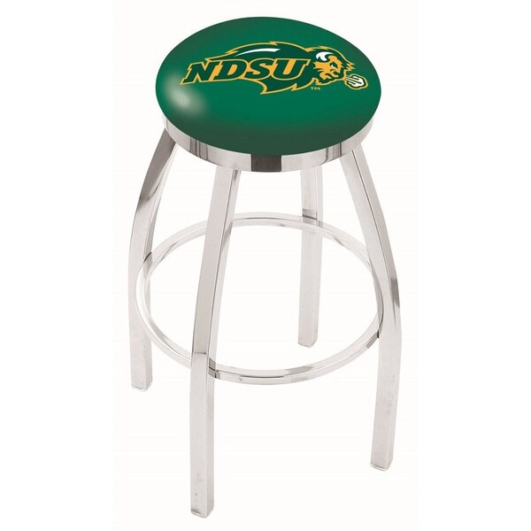 25" Chrome North Dakota State Swivel Bar Stool, Accent Ring