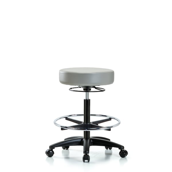 Bench Stool, Hi, Vinyl, CF, Casters, Dov