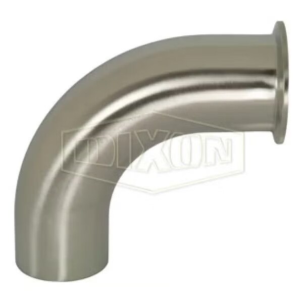 90Deg Elbow, 1-1/2 in, Clamp x Weld, 316L SS, Domestic