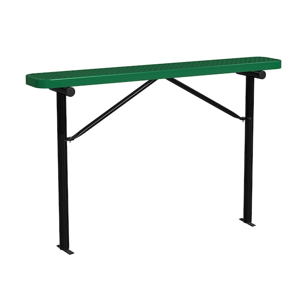 Bench w/o Back, Ingroud Mount, 6ft., Green