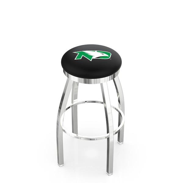 25" Chrome North Dakota Swivel Bar Stool, Accent Ring