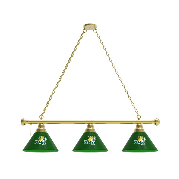 Northern Michigan 3 Shade Billiard Light, Brass Fixture
