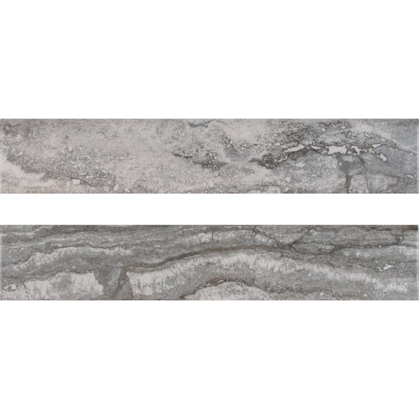 Bernini Carbone Bullnose 3 In. X 18 In. Porcelain Wall Tile, 30PK