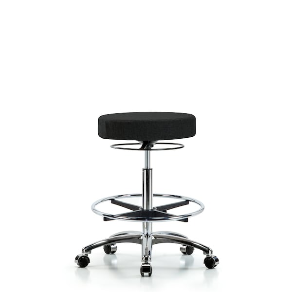 Bench Stool, Hi, Fabric, Chrom, CF, Cstr, Blk