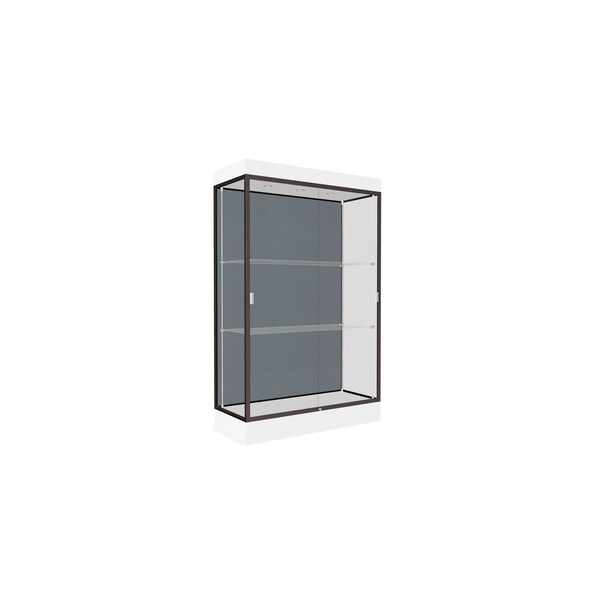 Lighted Floor Display Case 48x76x20, 6" Base, Bronze