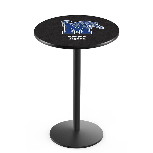 36" Blk Wrinkle Memphis Pub Table, 36" dia. Top
