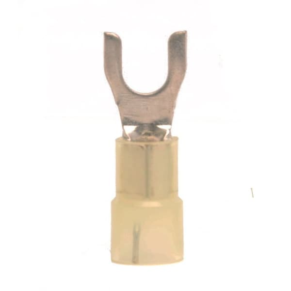 Fork Terminal, #10 Stud Size, 10 AWG, 600 V, Nylon Insulated, 500 PK