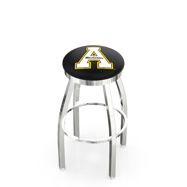 25" Chrome Appalachian State Swivel Bar Stool, Accent Ring