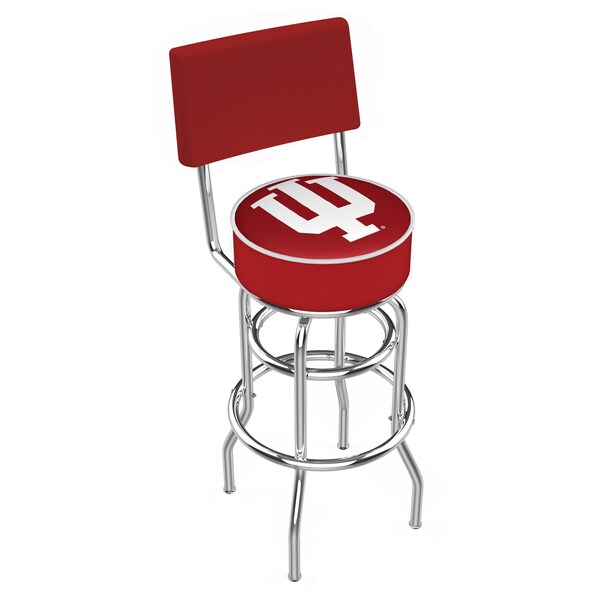 25" Chrome 2-Ring Indiana Swivel Bar Stool, Back