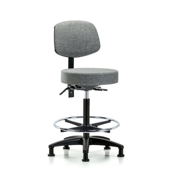 Bench Stool, Hi, Fab, Bk, Tilt, CF, Gld, Gry