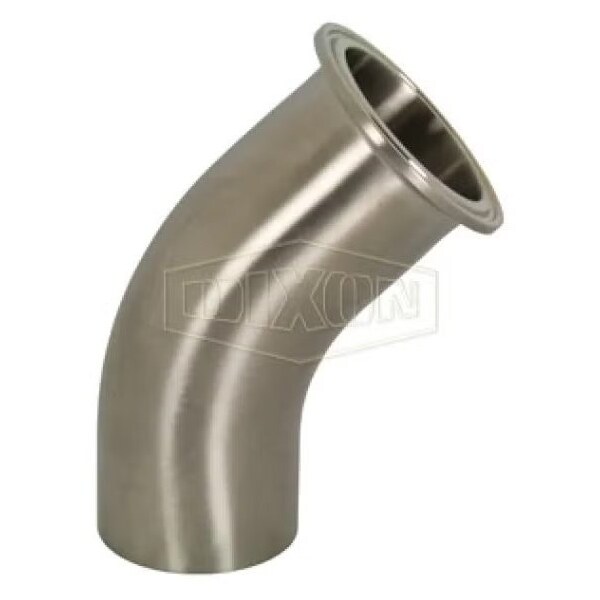 45Deg Elbow, 1-1/2 in, Clamp x Weld, 304 SS, Domestic