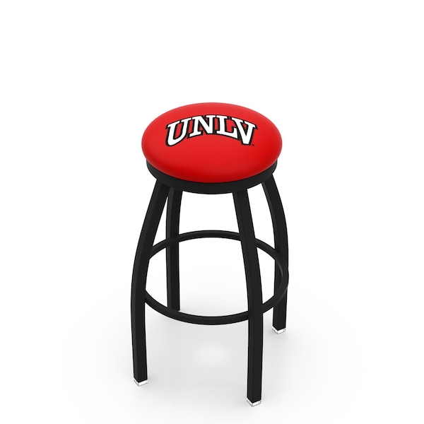 25" Blk Wrinkle UNLV Swivel Bar Stool, Accent Ring