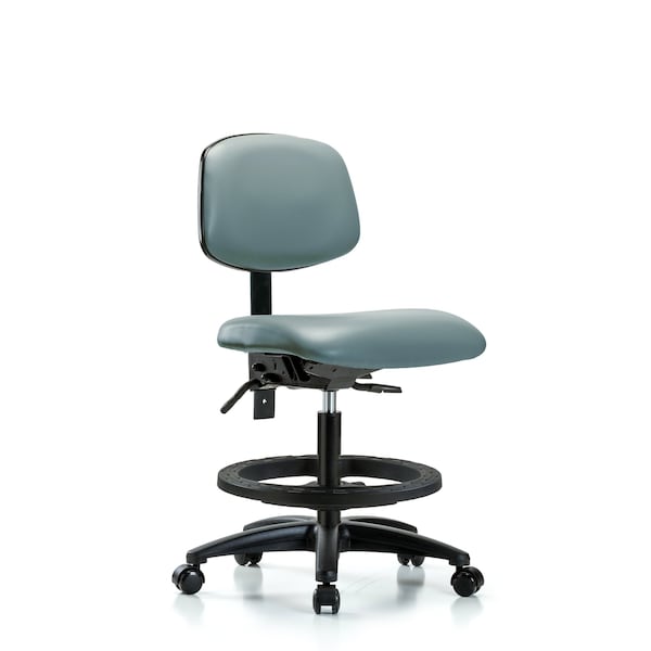Vinyl Chair, Med Bench, Tilt, Foot Ring, Casters, Storm