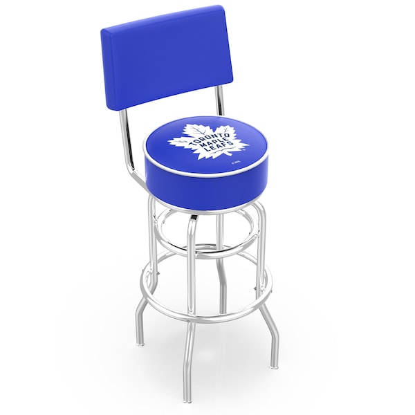 25" Chrome 2-Ring Toronto Maple Leafs Swivel Bar Stool, Back