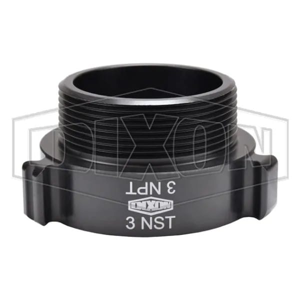 Style N37 Rocker Lug Hydrant Adapter, 3 in, Female NST NH x MNPT, Aluminum, Hardcoat Anodized