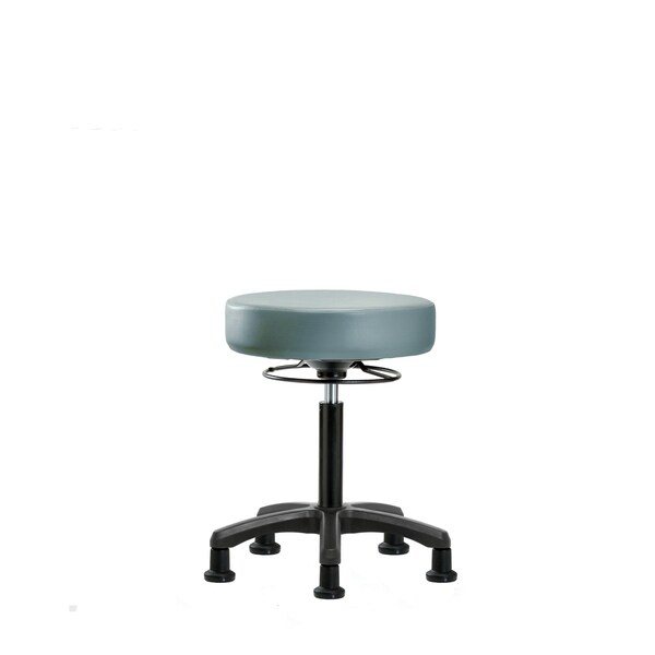 Vinyl Mini-Stool, Med Bench, Glides, Storm