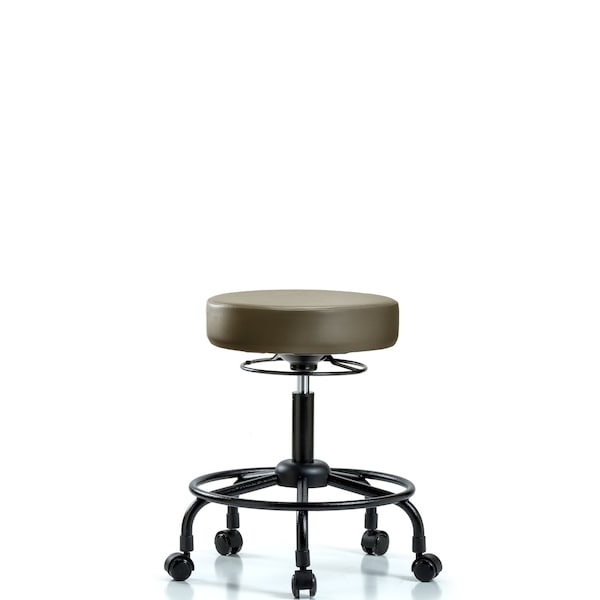 Vinyl Stool, Desk, Round Tube Base, Casters, Royal