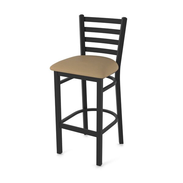 25" Stationary Counter Stool, Black Wrinkle, Canter Sand Seat