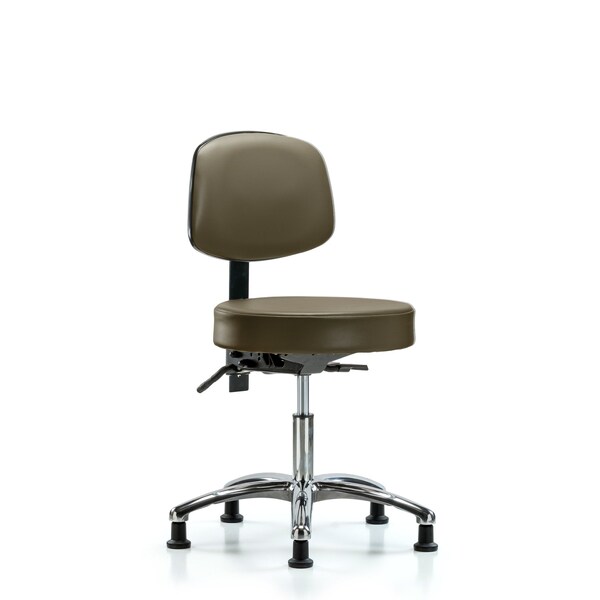 Vinyl Stool, Back Chrome, Desk, Tilt, Glides, Royal