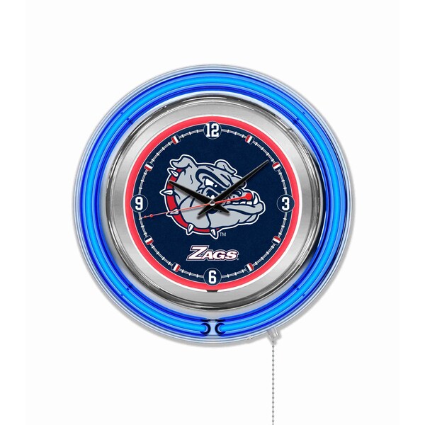 Gonzaga Double Neon 15" Clock