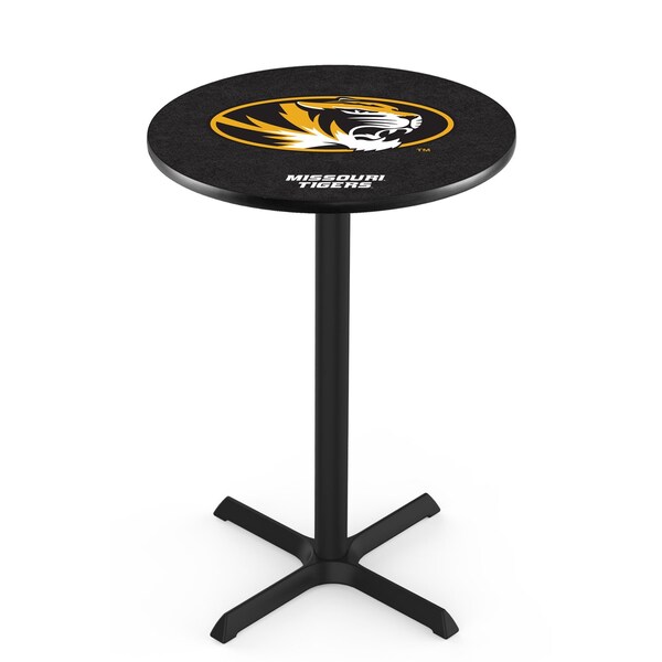 42" Blk Wrinkle Missouri Pub Table, 36" dia. Top