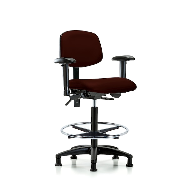Chair, Fab, Med Bench, Tilt BF Glides, Bur, 6-Way Adjustable, 26" to 35" Height, Burgundy