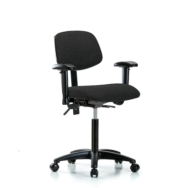 Chair, Fab, Med Bench, Tilt AA Casters, Blk, 6-Way Adjustable, 22" to 29" Height, Black