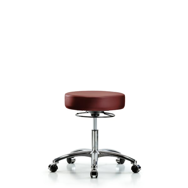 Vinyl Stool, Chrome, Desk, Casters, Taupe