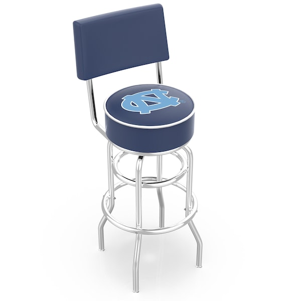 25" Chrome 2-Ring North Carolina Swivel Bar Stool, Back