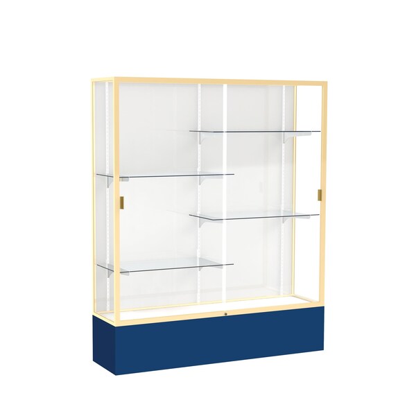 Spirit Floor Display Case 60x72x16, White, Champange