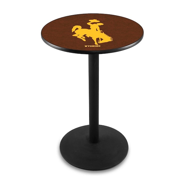 42" Blk Wrinkle Wyoming Pub Table, 36" dia. Top