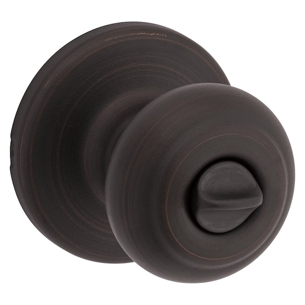 Privacy Door Lock, Knob Handle, Venetian Bronze, 238 to 234 in Backset, 214 in Strike