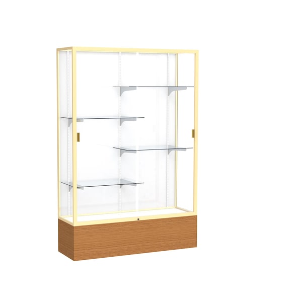 Floor Display Case 48x72x16, White, Champange