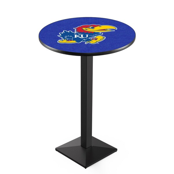 42" Blk Wrinkle Kansas Pub Table, 36" dia. Top