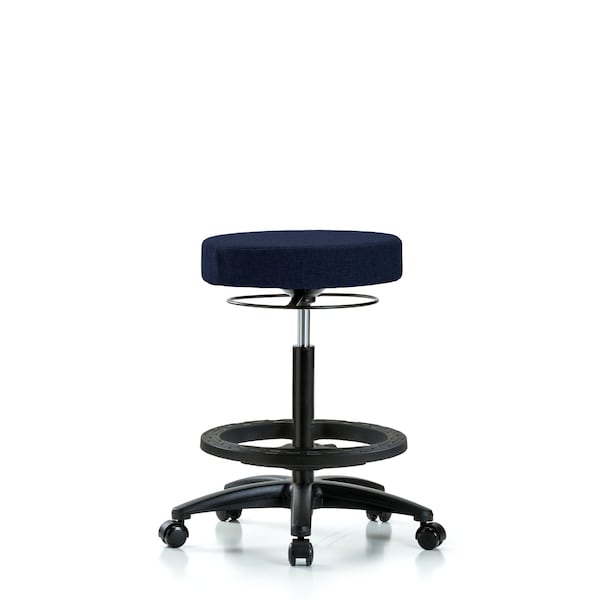 Bench Stool, Hi, Fabric, BF, Casters, Nav