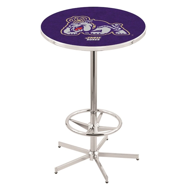 42" Chrome James Madison Pub Table, 36" dia. Top