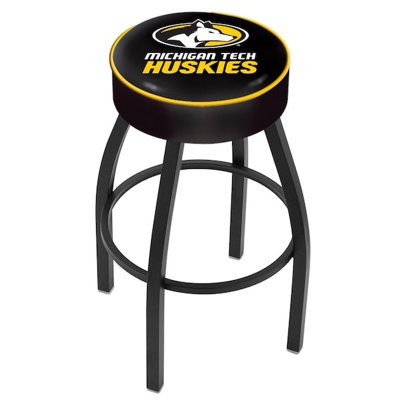 25" 4" Michigan Tech Cushion Seat, Blk Wrinkle Base Swivel Bar Stool
