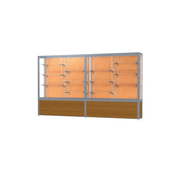 Display Case 120x66x16, Satin, Oak