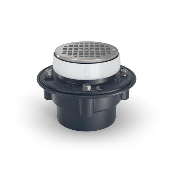 ABS, Strainer: Round, Floor Drain with Clamping Collar