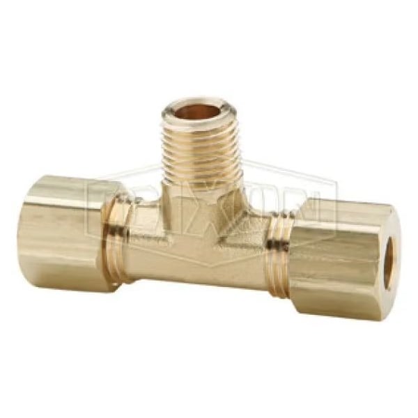The Right Connection Tube-to-Pipe Branch Tee, 3/8 x 1/4 x 9/16-24 in Nominal, Tube x Straight MPT En