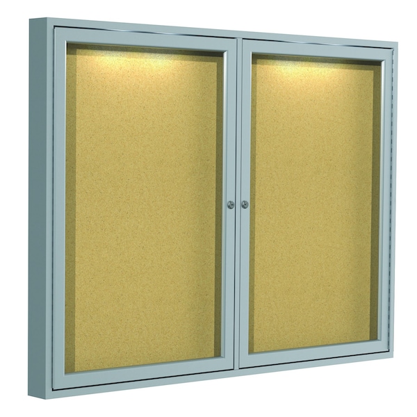 Enclosed Bulletin Board 36"x60", 2 Door