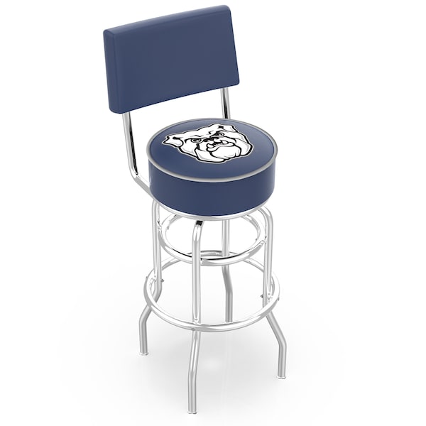 25" Chrome 2-Ring Butler Swivel Bar Stool, Back