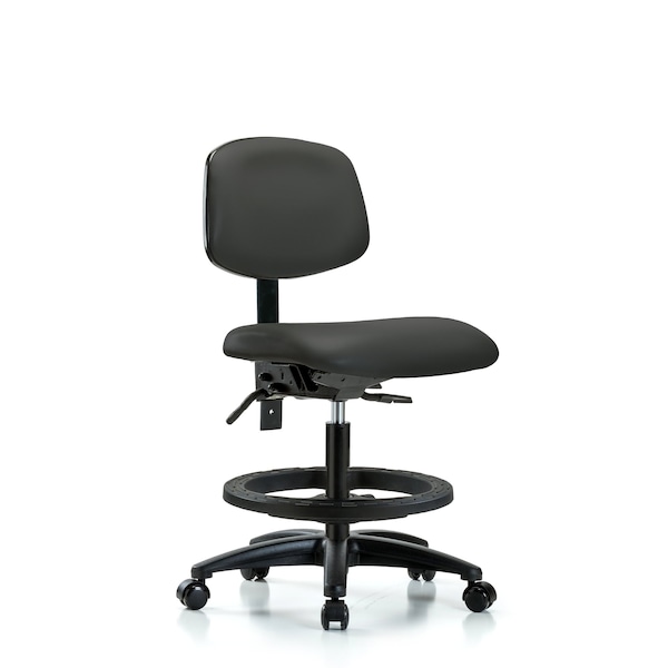 Chair, Vin, Med Bench, Tilt BF Casters, Gry, No Arms, 22" to 29" Height, Charcoal