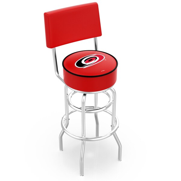25" Chrome 2-Ring Carolina Hurricanes Swivel Bar Stool, Back