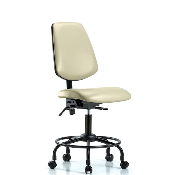 Desk Chair No Arms, 21" to 26" Height, Vinyl, Adobe White