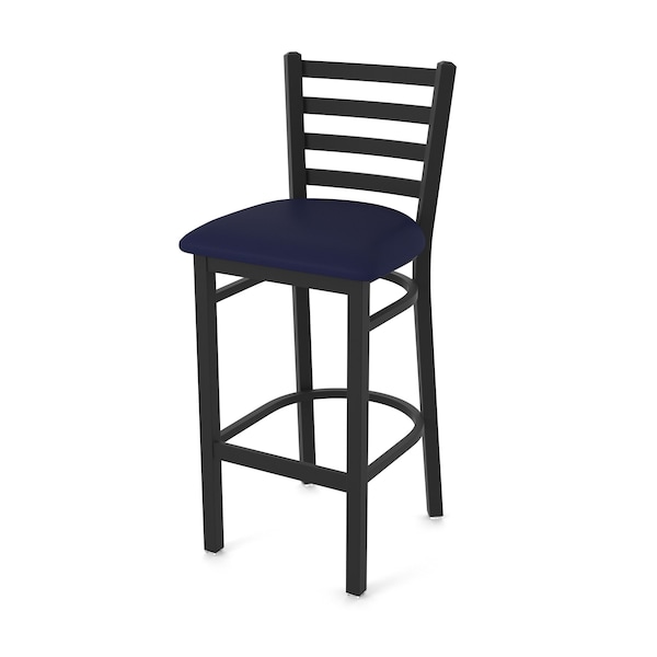 25" Stationary Counter Stool, Black Wrinkle, Canter Twilight Seat